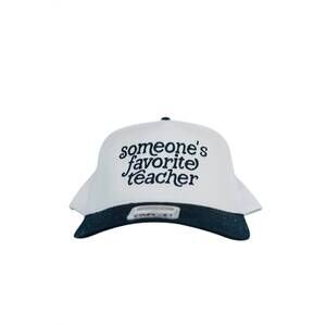 NEW ETTA & EAST unisex - someone's favorite teacher hat in black & white